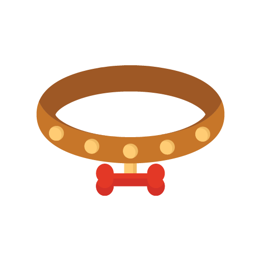 Brown Dog Collar Product Image with Red Bone accessory